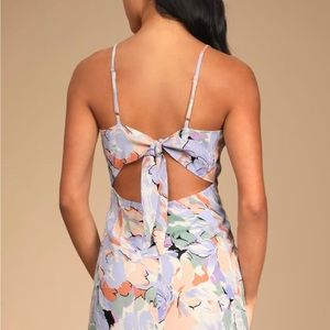 NWT Lulus Impressions of Love Multi floral print tie-back mini dress